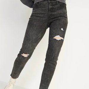 Old Navy High-Waisted Rockstar Super-Skinny Ripped Ankle Jeans Size 14